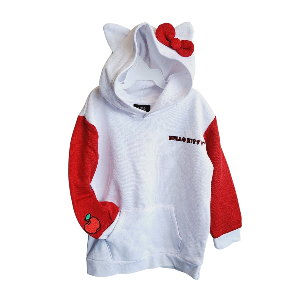 Sanrio Hello Kitty Toddler Cosplay Hoodie With 3D Kitty Ears And Bow Size 4T